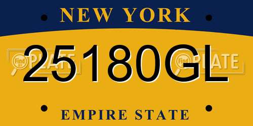 25180GL New York License Plate