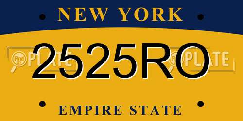 2525RO New York License Plate