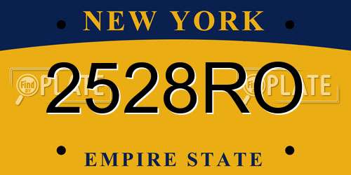 2528RO New York License Plate