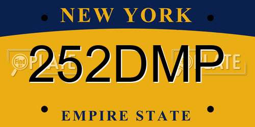 252DMP New York License Plate