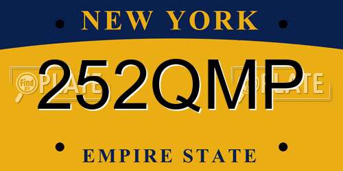 252QMP New York License Plate