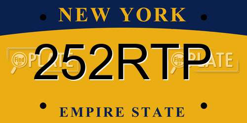 252RTP New York License Plate