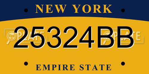 25324BB New York License Plate