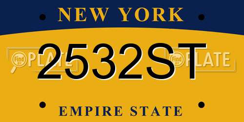 2532ST New York License Plate
