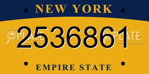 2536861 New York License Plate