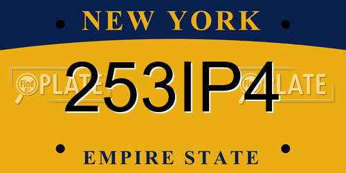 253IP4 New York License Plate