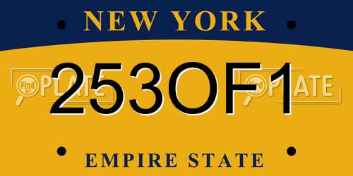 253OF1 New York License Plate