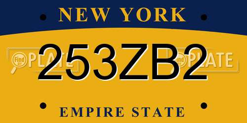 253ZB2 New York License Plate