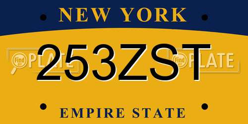 253ZST New York License Plate