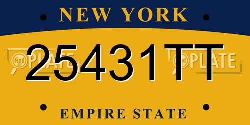 25431TT New York License Plate