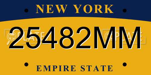 25482MM New York License Plate