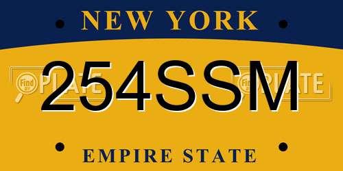 254SSM New York License Plate