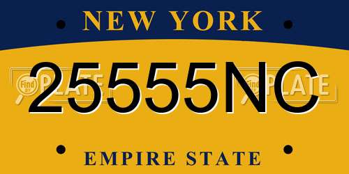 25555NC New York License Plate