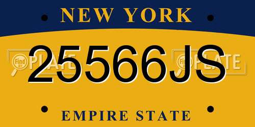 25566JS New York License Plate