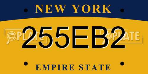 255EB2 New York License Plate