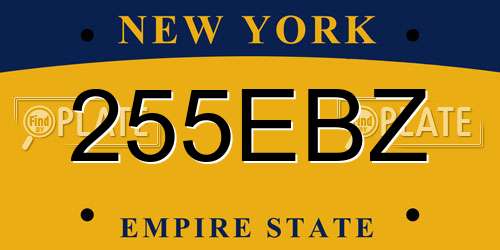 255EBZ New York License Plate