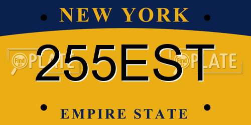 255EST New York License Plate