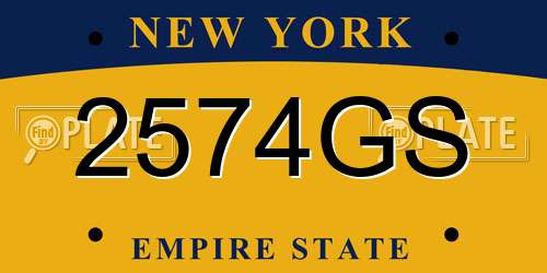 2574GS New York License Plate