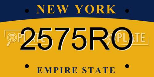 2575RO New York License Plate