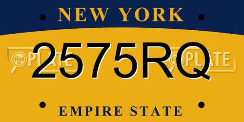 2575RQ New York License Plate