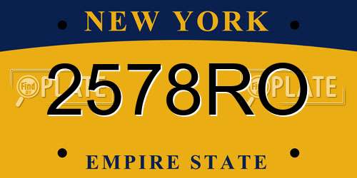 2578RO New York License Plate