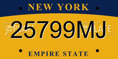25799MJ New York License Plate