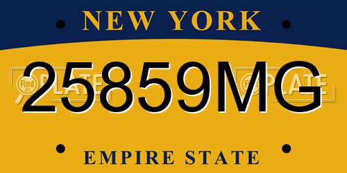 25859MG New York License Plate