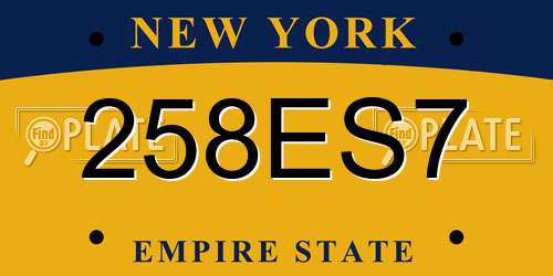 258ES7 New York License Plate