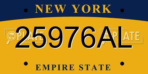 25976AL New York License Plate