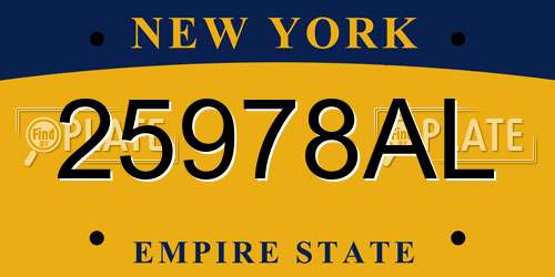 25978AL New York License Plate