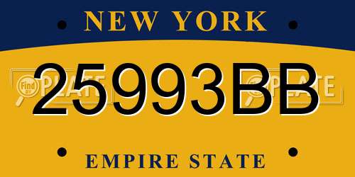 25993BB New York License Plate