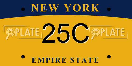 25C New York License Plate