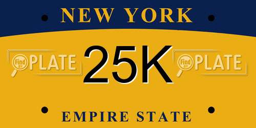 25K New York License Plate