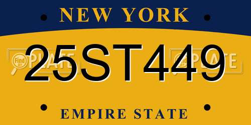 25ST449 New York License Plate