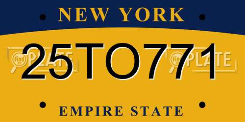 25TO771 New York License Plate