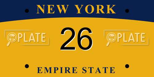 26 New York License Plate