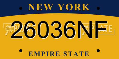 26036NF New York License Plate