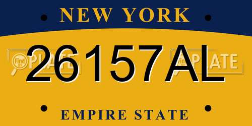 26157AL New York License Plate