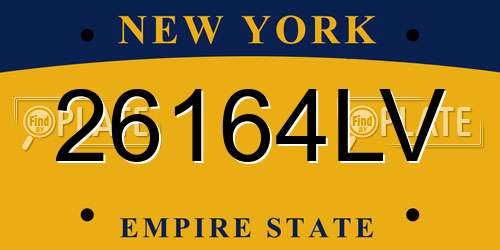 26164LV New York License Plate