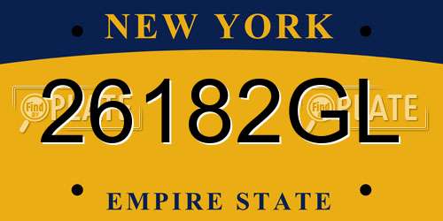 26182GL New York License Plate