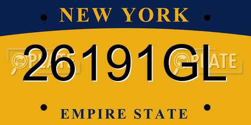 26191GL New York License Plate
