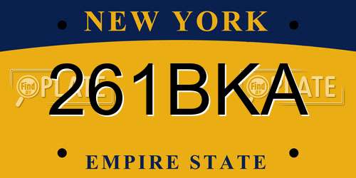261BKA New York License Plate