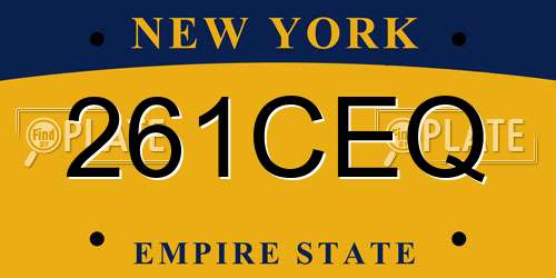 261CEQ New York License Plate