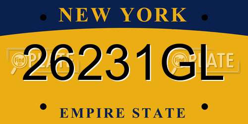 26231GL New York License Plate
