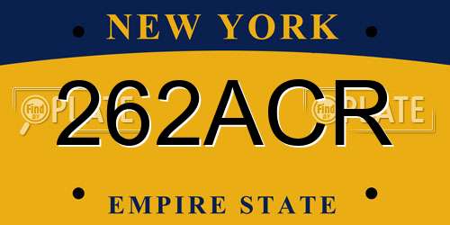 262ACR New York License Plate