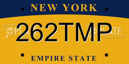 262TMP New York License Plate