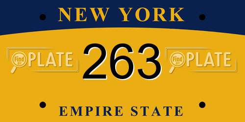 263 New York License Plate