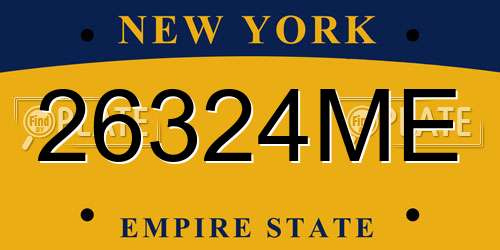 26324ME New York License Plate