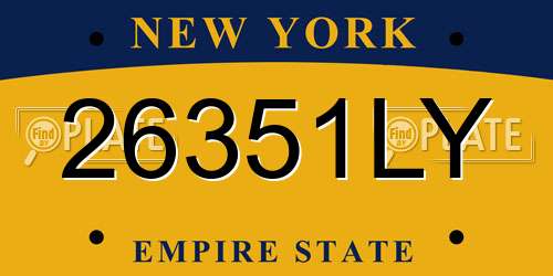 26351LY New York License Plate