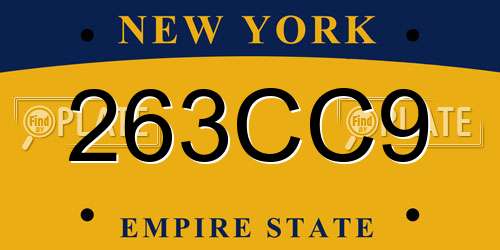 263CC9 New York License Plate